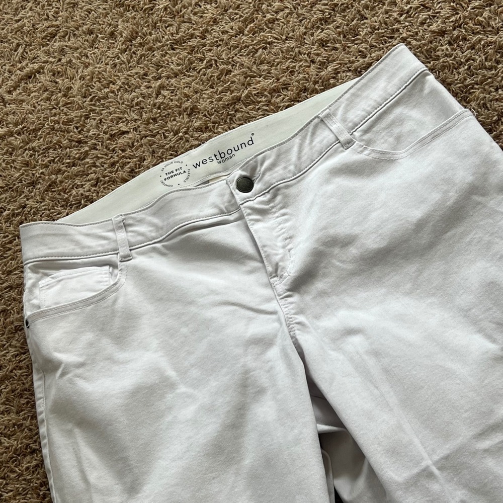 Westbound Woman White Crop Jeans Size 20W Distressed‎ Hem Women's Sz 20W